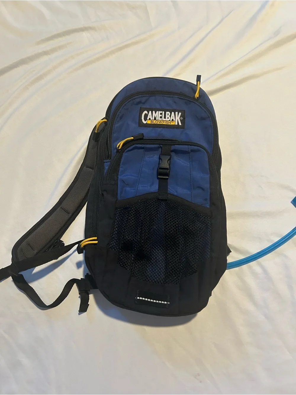 CamelBak Blue and Black Hydration Backpack with Yellow Accents